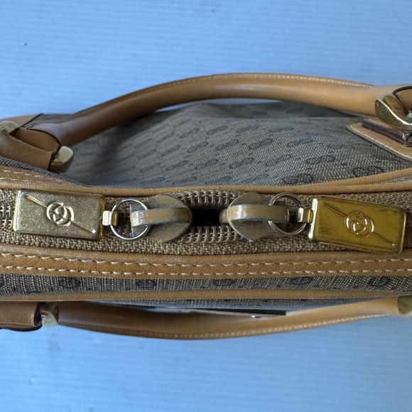 Gucci Vintage Monogram Canvas Boston Bag with Tan Leather Trim - Picture 14 of 16